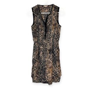 Black and Tan Sleeveless Dress